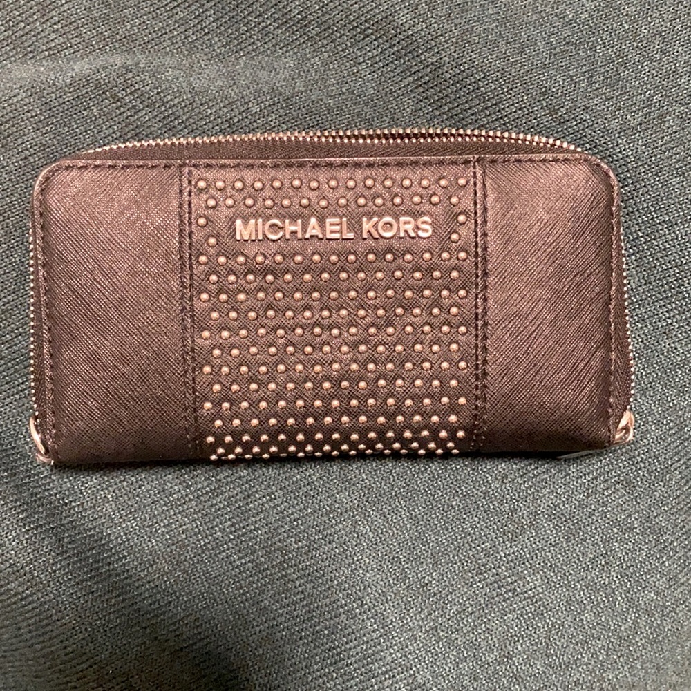 Michael Kors Saffiano Leather Micro Stud Wallet